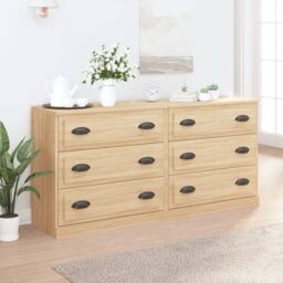 Berkfield Home Sideboards 2 pcs Sonoma Oak Engineered Wood in Brown - thumbnail 1