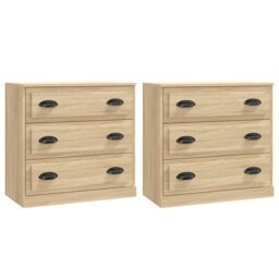 Berkfield Home Sideboards 2 pcs Sonoma Oak Engineered Wood in Brown - thumbnail 2