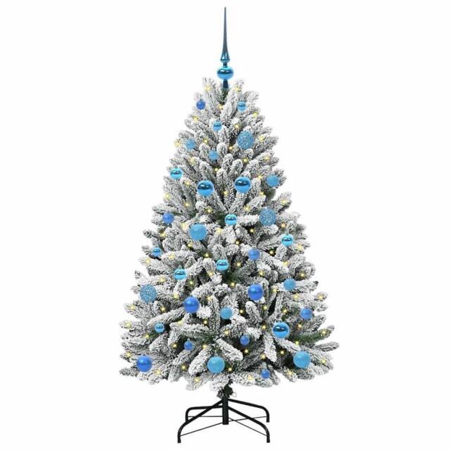 Berkfield Home Elegant Artificial Christmas Tree Green & White 150 cm PVC & Metal - image 1