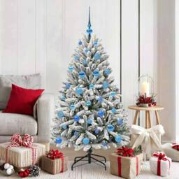 Berkfield Home Elegant Artificial Christmas Tree Green & White 150 cm PVC & Metal - thumbnail 2