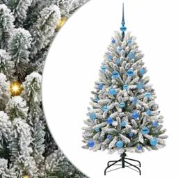 Berkfield Home Elegant Artificial Christmas Tree Green & White 150 cm PVC & Metal - thumbnail 3