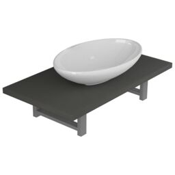 Berkfield Home Two Piece Bathroom Furniture Set Ceramic Grey - thumbnail 2