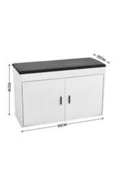 Living and Home Shoe Storage Bench with Padded Seat in White - thumbnail 6