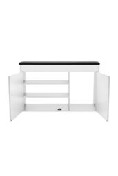 Living and Home Shoe Storage Bench with Padded Seat in White - thumbnail 4