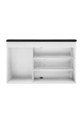 Living and Home Shoe Storage Bench with Padded Seat in White - thumbnail 5