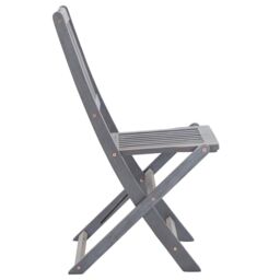 Berkfield Home Folding Outdoor Chairs 4 pcs Solid Acacia Wood in Grey - thumbnail 3