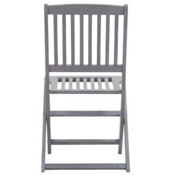 Berkfield Home Folding Outdoor Chairs 4 pcs Solid Acacia Wood in Grey - thumbnail 5