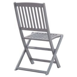 Berkfield Home Folding Outdoor Chairs 4 pcs Solid Acacia Wood in Grey - thumbnail 4