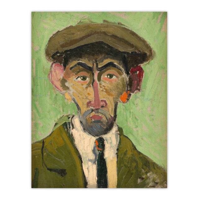 "Artery8 Self Portrait in Green Arnold Weisz Kubincan Wall Art Poster Print - Size: W24"" x H32""" - image 1