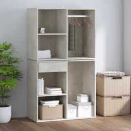 Berkfield Home Dressing Cabinet Concrete Grey 80x40x65 cm Engineered Wood - Size: 80 x 40 x 65 cm - thumbnail 6