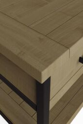 FWStyle Lowry 1 Drawer Solid Pine Side Table (H) 60 (W) 60 (D) 55cm in Brown - thumbnail 4