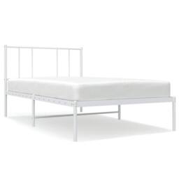 Berkfield Home Metal Bed Frame with Headboard White 90x190 cm Single - thumbnail 3