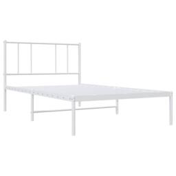 Berkfield Home Metal Bed Frame with Headboard White 90x190 cm Single - thumbnail 1