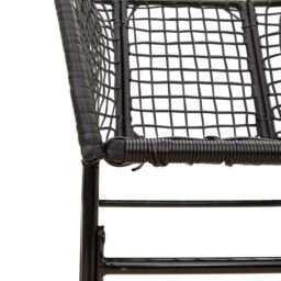 Berkfield Home 5 Piece Garden Dining Set Black Poly Rattan Glass - thumbnail 8