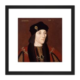 Artery8 Anonymous Portrait King Henry VII England Painting 8X8 Inch Square Wooden Framed Wall Art Print Picture with Mount in Black - thumbnail 1