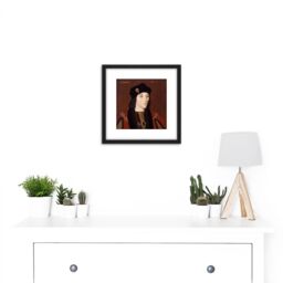 Artery8 Anonymous Portrait King Henry VII England Painting 8X8 Inch Square Wooden Framed Wall Art Print Picture with Mount in Black - thumbnail 2