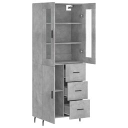 Berkfield Home Highboard Concrete Grey 69.5x34x180 cm Engineered Wood - thumbnail 4