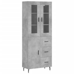 Berkfield Home Highboard Concrete Grey 69.5x34x180 cm Engineered Wood - thumbnail 2