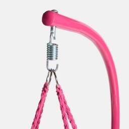 OHS Macrame Hanging Chair Outdoor Swing Garden Hammock Rope Tassels in Bright Pink - thumbnail 6