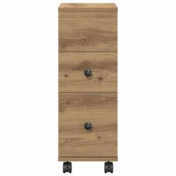 Berkfield Home Narrow Bathroom Cabinet with Wheels Artisian Oak Engineered Wood in Brown - thumbnail 5