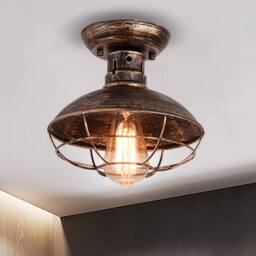 NIVOR Industrial Ceiling Lights with Metal Cage Oil Rubbed Bronze Chandelier