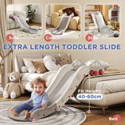 AIYAPLAY Kids Slide for Bed, Sofa, Easy to Assemble in Grey - thumbnail 4