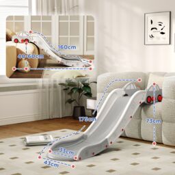 AIYAPLAY Kids Slide for Bed, Sofa, Easy to Assemble in Grey - thumbnail 3