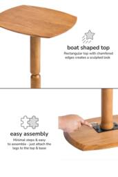 MH London Firma Side Table Solid Wood Bedside Table for Living Room & Bedroom in Light Brown - thumbnail 6