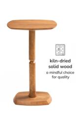 MH London Firma Side Table Solid Wood Bedside Table for Living Room & Bedroom in Light Brown - thumbnail 5
