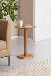 MH London Firma Side Table Solid Wood Bedside Table for Living Room & Bedroom in Light Brown - thumbnail 7