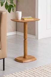 MH London Firma Side Table Solid Wood Bedside Table for Living Room & Bedroom in Light Brown - thumbnail 1