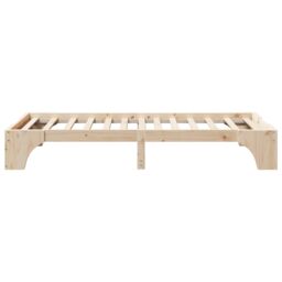 Berkfield Home Bed Frame Natural Solid pine wood 100 x 200 cm Durable in Brown - thumbnail 7