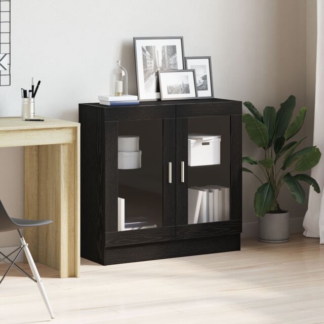 Berkfield Home Book Cabinet - Black Oak, 82.5 x 30.5 x 80 cm, Made of Engineered Wood - Size: 82.5 x 30.5 x 80 cm - image 1