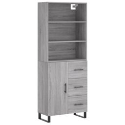Berkfield Home Highboard Grey Sonoma 69.5x34x180 cm Engineered Wood - thumbnail 2