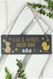 Personalised Memento Company Personalised Easter Egg Hunt Slate Hanging Sign in Black - thumbnail 4