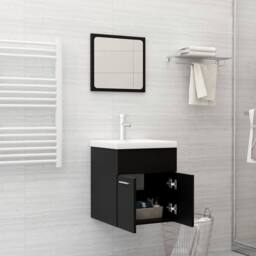 Berkfield Home Elegant Bathroom Furniture Set Black Engineered Wood