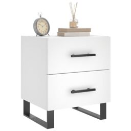 Berkfield Home Bedside Cabinet White 40x35x47.5 cm Engineered Wood - thumbnail 3
