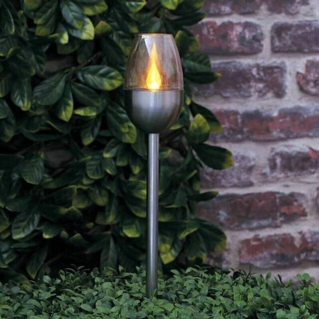 Havendro 6PCS Solar Flame Effect Light Torch LED Stake Garden Decor in Silver - image 1