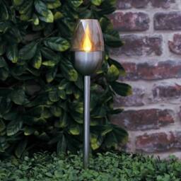 Havendro 6PCS Solar Flame Effect Light Torch LED Stake Garden Decor in Silver - thumbnail 1
