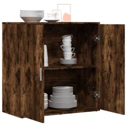 Berkfield Home Sideboard Smoked Oak 79x38x80 cm Engineered Wood in Brown - Size: 79 x 38 x 80 cm - thumbnail 4