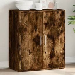 Berkfield Home Sideboard Smoked Oak 79x38x80 cm Engineered Wood in Brown - Size: 79 x 38 x 80 cm - thumbnail 1