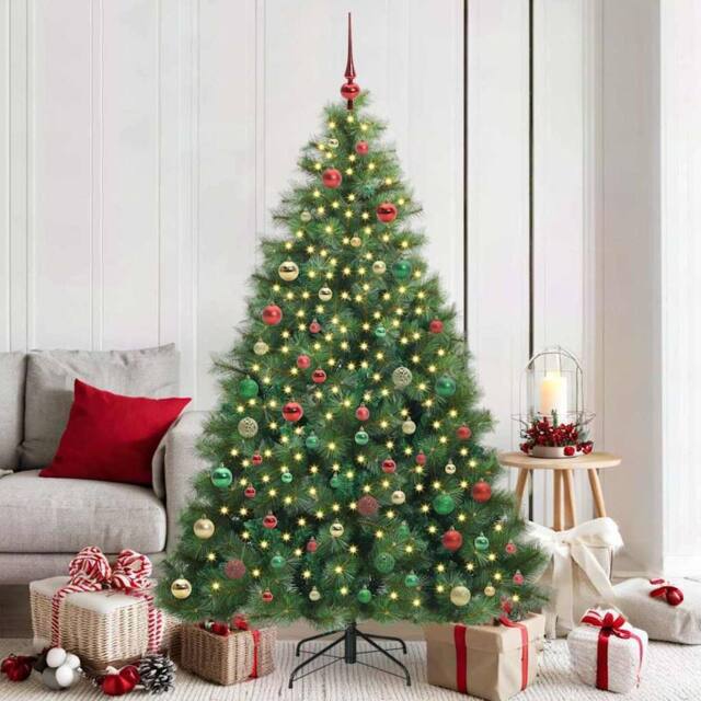Berkfield Home Artificial Christmas Tree with 300 LEDs Green 180 cm PE & PVC - image 1