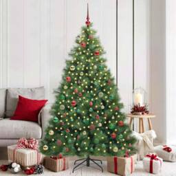 Berkfield Home Artificial Christmas Tree with 300 LEDs Green 180 cm PE & PVC - thumbnail 1