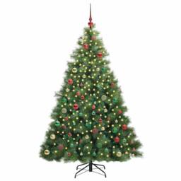 Berkfield Home Artificial Christmas Tree with 300 LEDs Green 180 cm PE & PVC - thumbnail 3