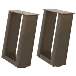 Berkfield Home Coffee Table Legs U-Shaped 2 pcs Natural Steel 30x(30-31) cm Steel in Brown - thumbnail 2