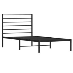 Berkfield Home Metal Bed Frame with Headboard Black 100x190 cm - thumbnail 5
