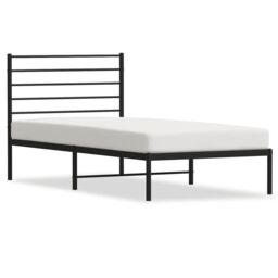 Berkfield Home Metal Bed Frame with Headboard Black 100x190 cm - thumbnail 2