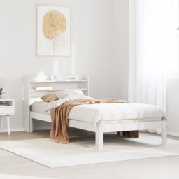 Berkfield Home Bed Frame with Headboard without Mattress White 100x200 cm - thumbnail 1