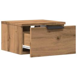 Berkfield Home Durable Wall-mounted Bedside Cabinet Artisan Oak 34x30x20 cm in Brown - Size: 34 x 30 x 20 cm - thumbnail 5