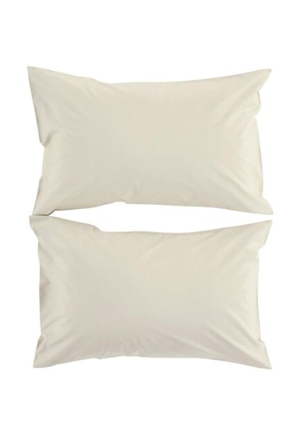 CHRISTY Pure Cotton Percale Standard Pillowcase Pair in Beige - image 1
